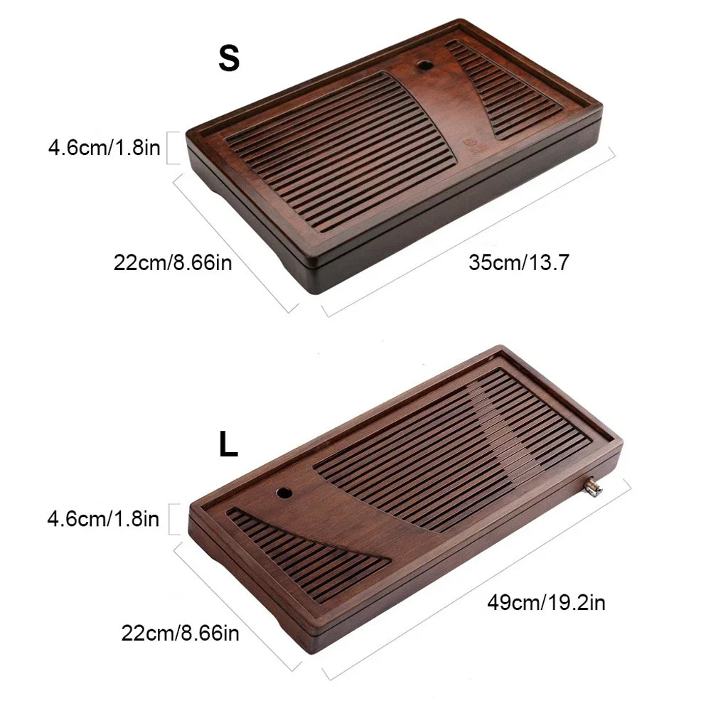 Premium Wooden Gongfu Tea Tray – Walnut Cha Ban (S/L Sizes)