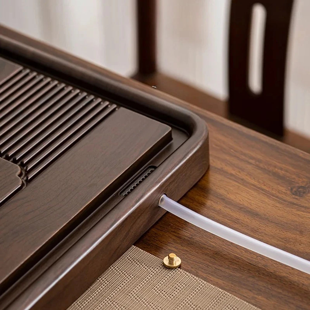 Long Walnut Gongfu Tea Tray – Premium Wooden Cha Ban