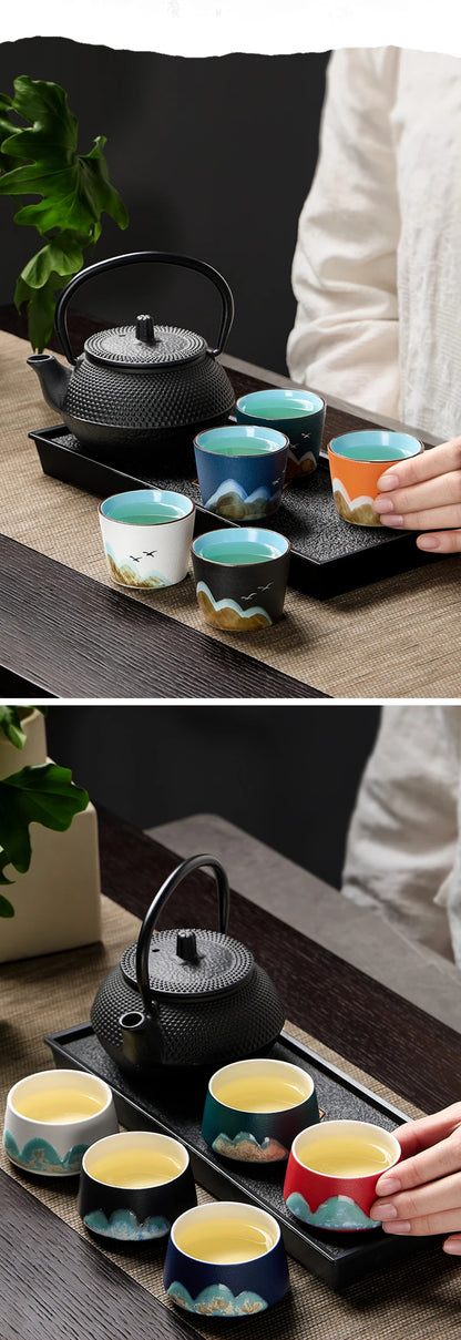 Elegant Porcelain Tea Set for Two – Hand-Painted Artistry