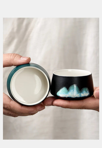 Elegant Porcelain Tea Set for Two – Hand-Painted Artistry
