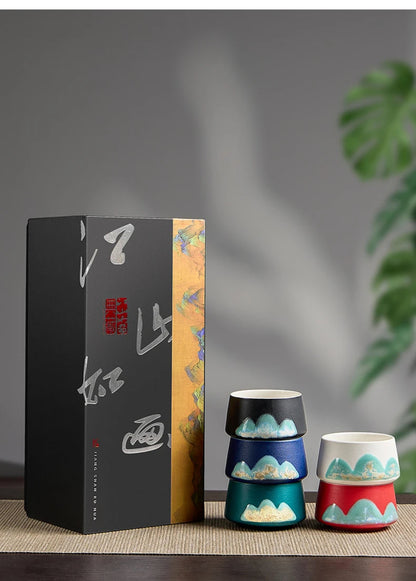 Elegant Porcelain Tea Set for Two – Hand-Painted Artistry