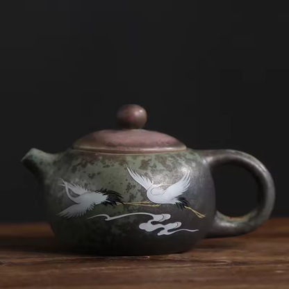 Tea Harmony Vintage Crane Xi Shi Ceramic Teapot