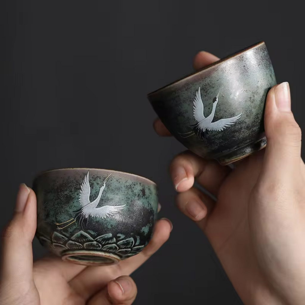 Crane Gaiwan Gongfu Tea Set (3 Colors)