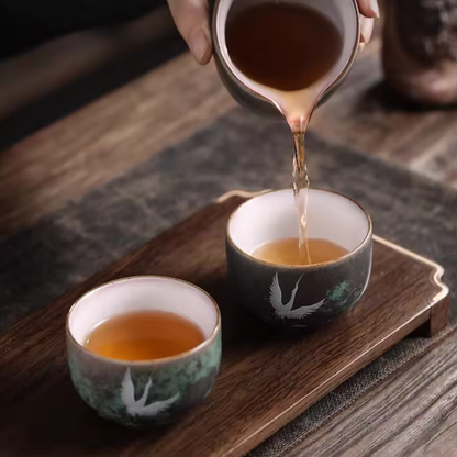 Crane Gaiwan Gongfu Tea Set (3 Colors)