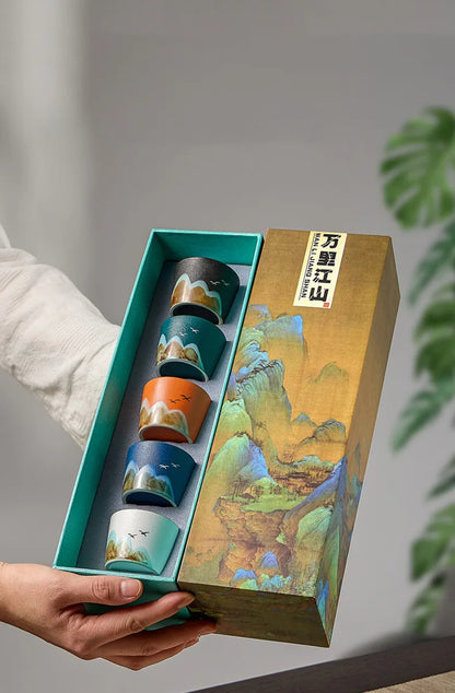 Elegant Porcelain Tea Set for Two – Hand-Painted Artistry