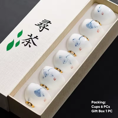 Luxury Ceramic Gongfu Tea Set with Hand-Painted Landscape Motif