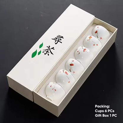 Luxury Ceramic Gongfu Tea Set with Hand-Painted Landscape Motif