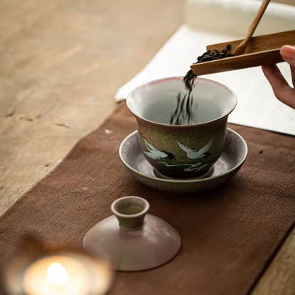Crane Gaiwan Gongfu Tea Set (3 Colors)