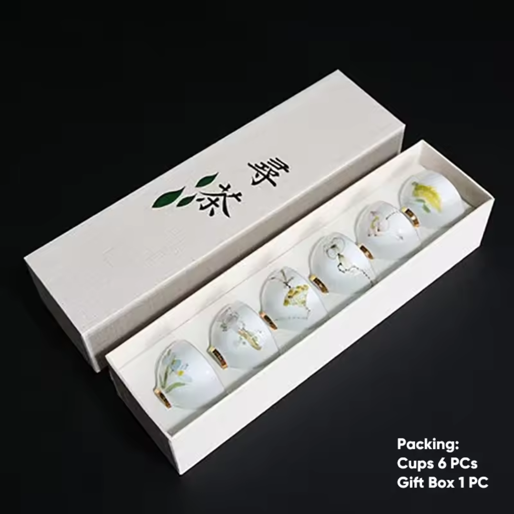 Luxury Ceramic Gongfu Tea Set with Hand-Painted Landscape Motif