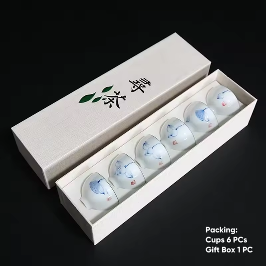 Luxury Ceramic Gongfu Tea Set with Hand-Painted Landscape Motif