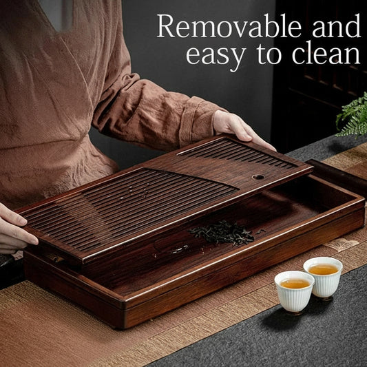 Premium Wooden Gongfu Tea Tray – Walnut Cha Ban (S/L Sizes)
