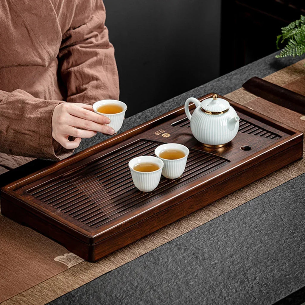 Premium Wooden Gongfu Tea Tray – Walnut Cha Ban (S/L Sizes)