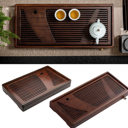 Premium Wooden Gongfu Tea Tray – Walnut Cha Ban (S/L Sizes)