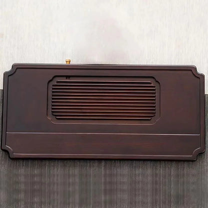 Classic Dark Wood Gongfu Tea Tray – Premium Cha Ban with Drainage