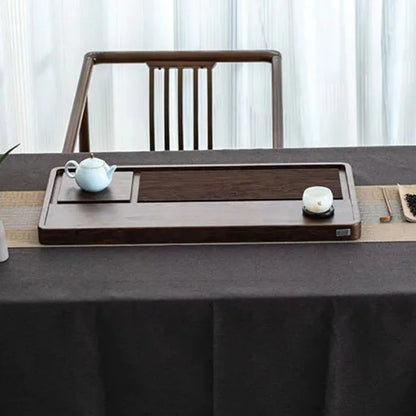 Long Walnut Gongfu Tea Tray – Premium Wooden Cha Ban