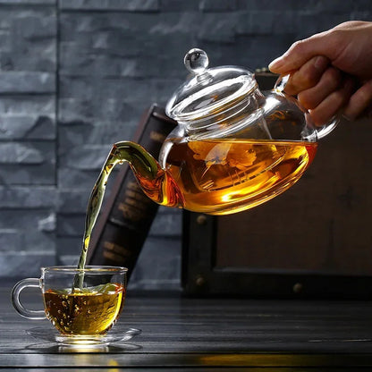 Heat-Resistant Glass Teapot with Removable Infuser – Clear Gongfu Brewer