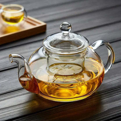 Heat-Resistant Glass Teapot with Removable Infuser – Clear Gongfu Brewer