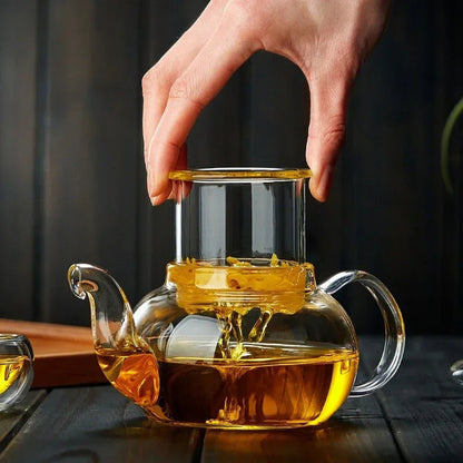 Heat-Resistant Glass Teapot with Removable Infuser – Clear Gongfu Brewer