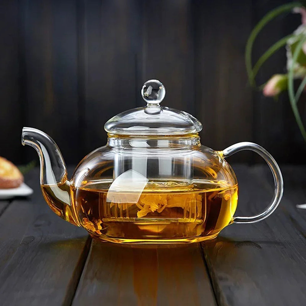 Heat-Resistant Glass Teapot with Removable Infuser – Clear Gongfu Brewer
