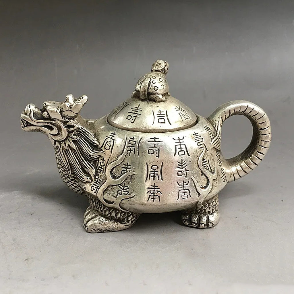 Dragon Turtle Metal Teapot – Fortune & Longevity Collector’s Gongfu Pot