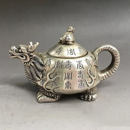 Dragon Turtle Metal Teapot – Fortune & Longevity Collector’s Gongfu Pot