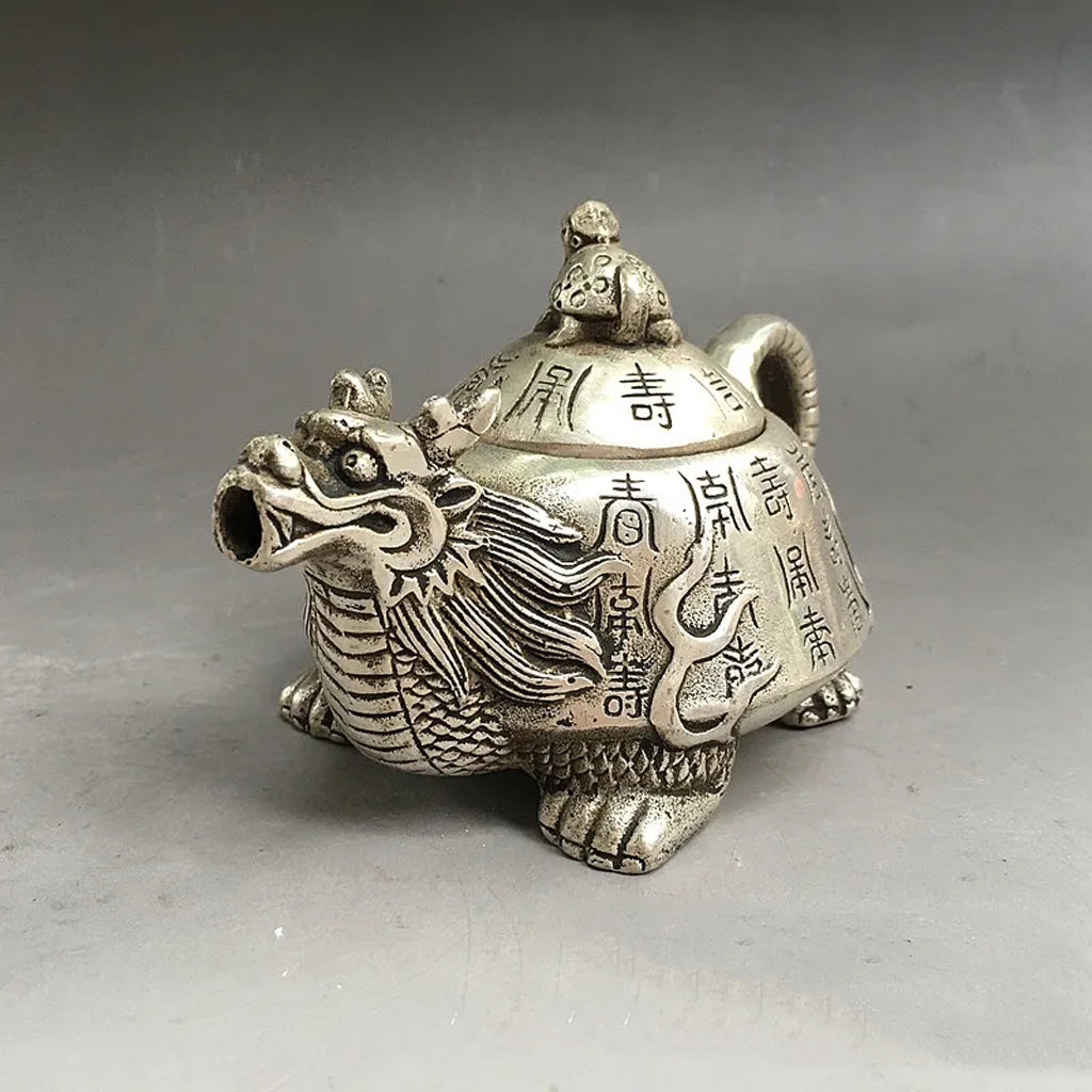 Dragon Turtle Metal Teapot – Fortune & Longevity Collector’s Gongfu Pot