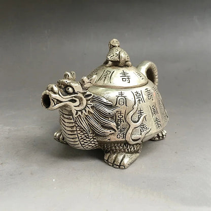 Dragon Turtle Metal Teapot – Fortune & Longevity Collector’s Gongfu Pot