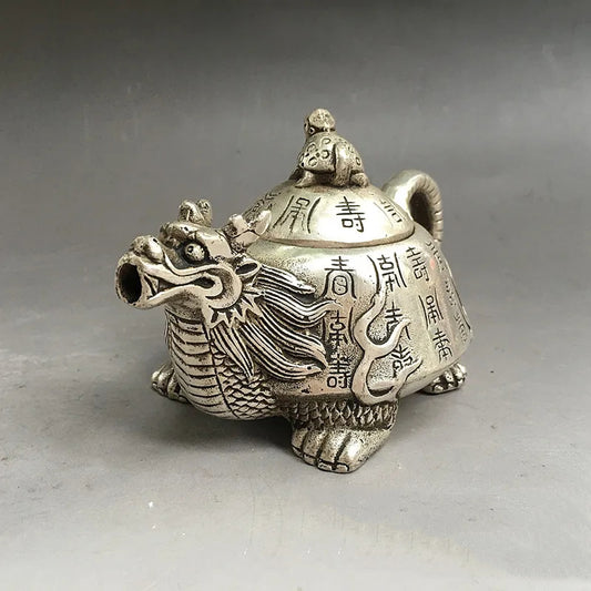 Dragon Turtle Metal Teapot – Fortune & Longevity Collector’s Gongfu Pot
