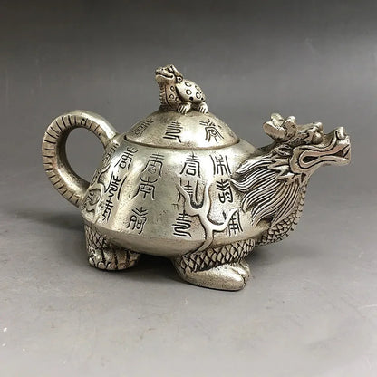 Dragon Turtle Metal Teapot – Fortune & Longevity Collector’s Gongfu Pot