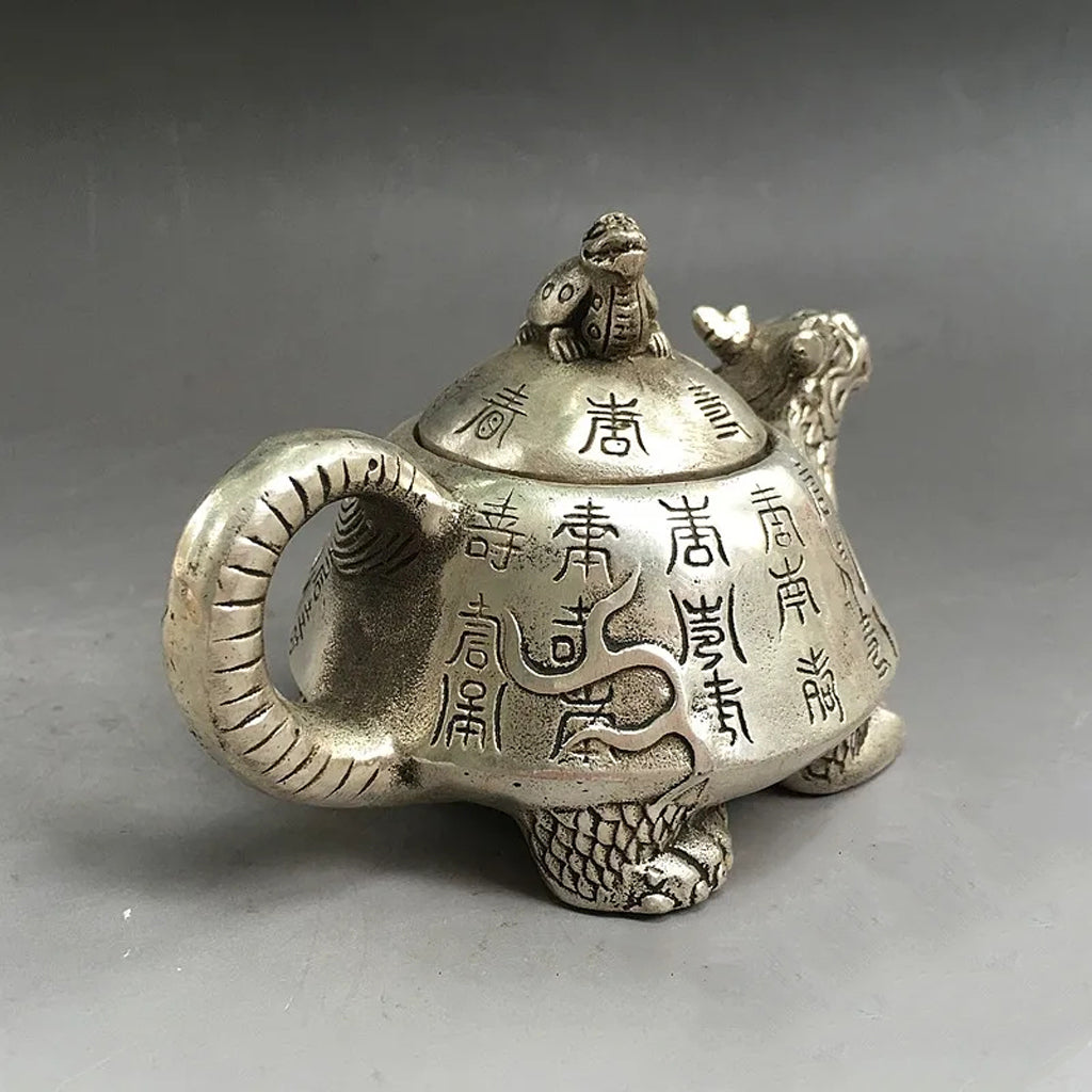 Dragon Turtle Metal Teapot – Fortune & Longevity Collector’s Gongfu Pot