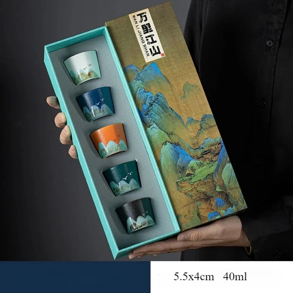 Elegant Porcelain Tea Set for Two – Hand-Painted Artistry