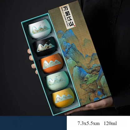 Elegant Porcelain Tea Set for Two – Hand-Painted Artistry