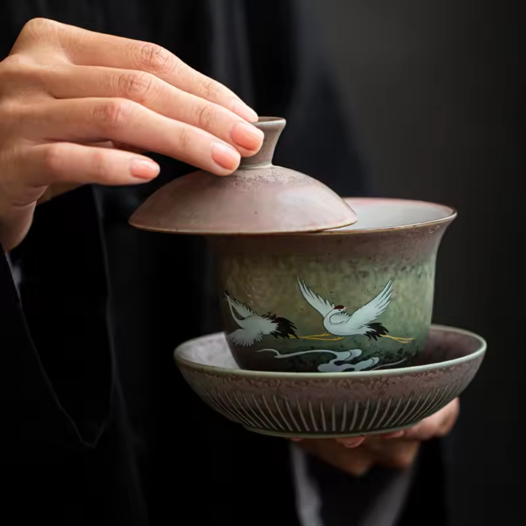 Crane Gaiwan Gongfu Tea Set (3 Colors)